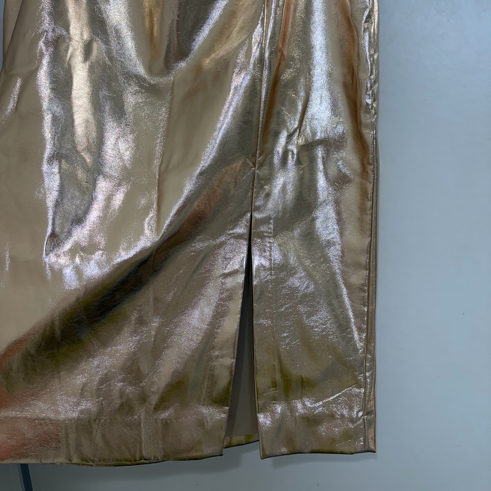 NWT Worthington Rose Gold Metallic Pencil Skirt - Picture 3 of 6